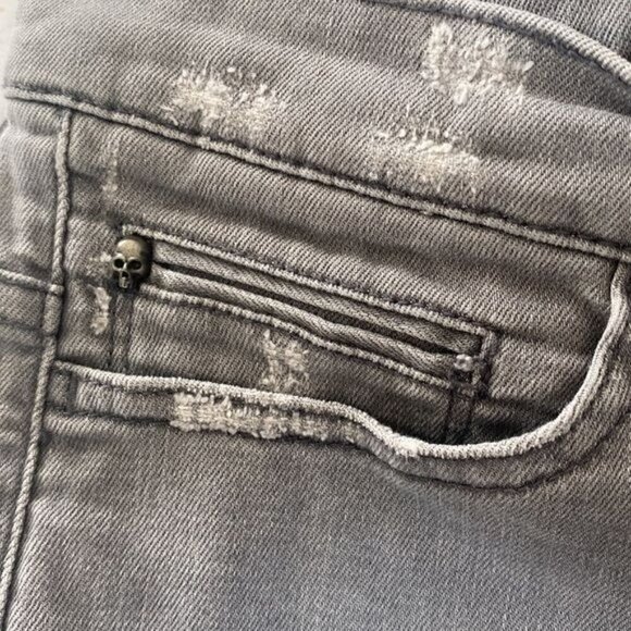 The Kooples Gray Distressed Button Fly Straight Leg Jeans 30 - Picture 4 of 11